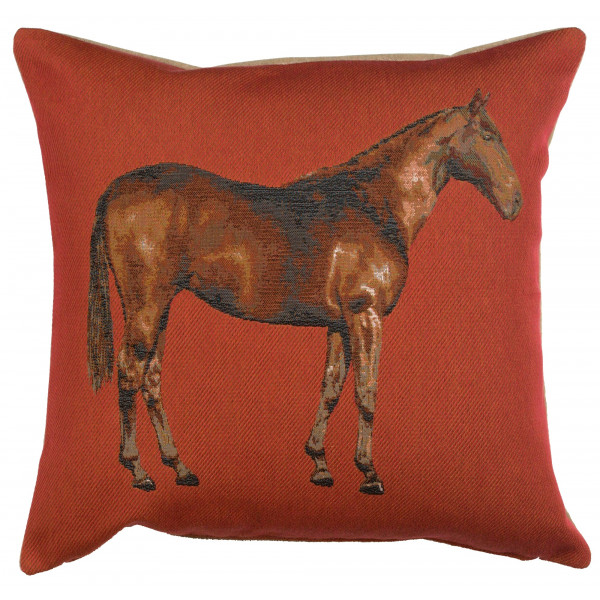 Купить Подушка декоративная Лошадь (красный фон)