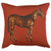 Подушка декоративная Лошадь (красный фон)