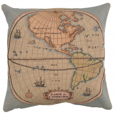 Купить Подушка декоративная Карта Северной и Южной Америки