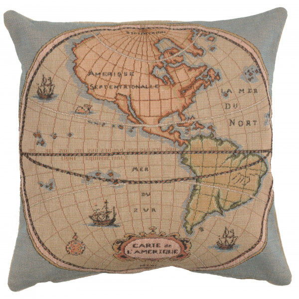Купить Подушка декоративная Карта Северной и Южной Америки
