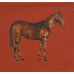 Подушка декоративная Лошадь (красный фон)