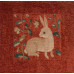 Подушка декоративная Кролик (малая, красный фон)